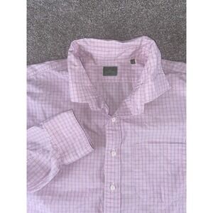 Sid Mashburn Pink/Blue Plaid Shirt Mens XXL Cotton Preppy Long Sleeve Work